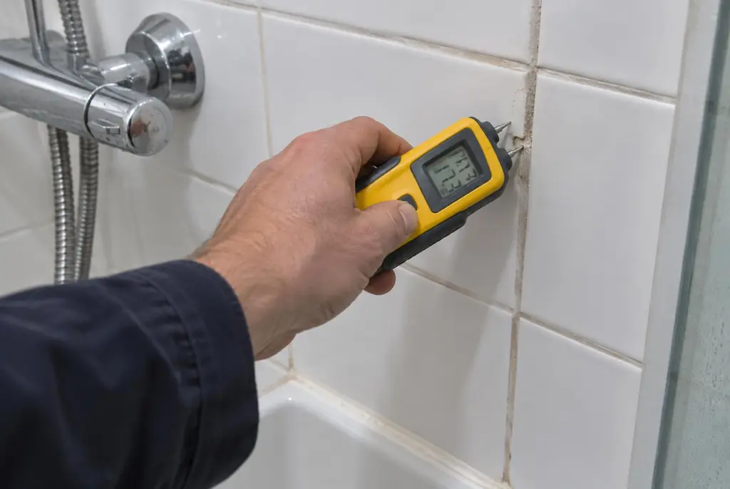 Lekdetectie Scherpenzeel – vochtmeter op badkamertegels bij de douche